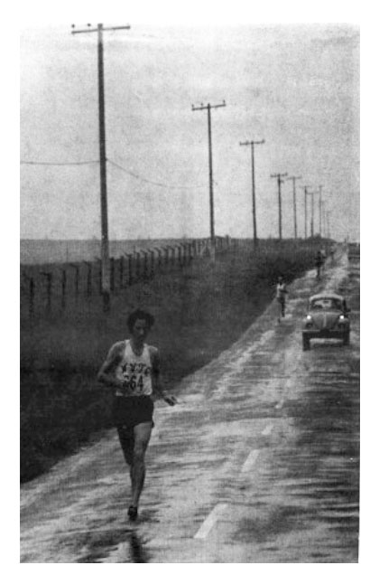 Runners at 1971 Petaluma Marathon by Two Rock Army Base